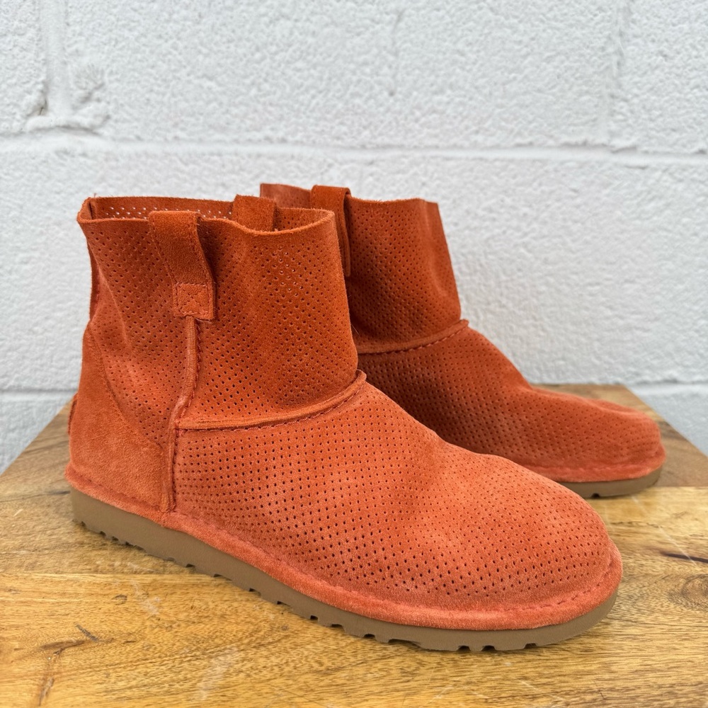UGG Mini Perforated Suede Ankle Boots | Rust / Terracotta | Women’s 9